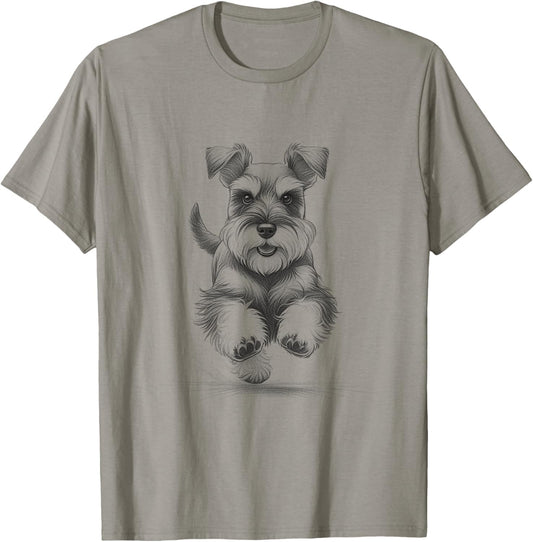 Mini Miniature Schnauzer Dog Running Design Idea T-Shirt