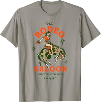 Old Rodeo Saloon: Giddyup Buttercup. Retro Cowgirl & Horse T-Shirt