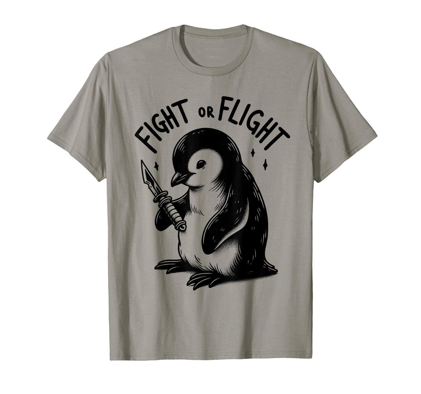 Fight or Flight Penguin Pun Funny Meme Penguin Lover T-Shirt