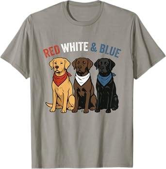 4th of July Labrador Retriever Dog Lovers Patriotic T-Shirt for Men Women Kids