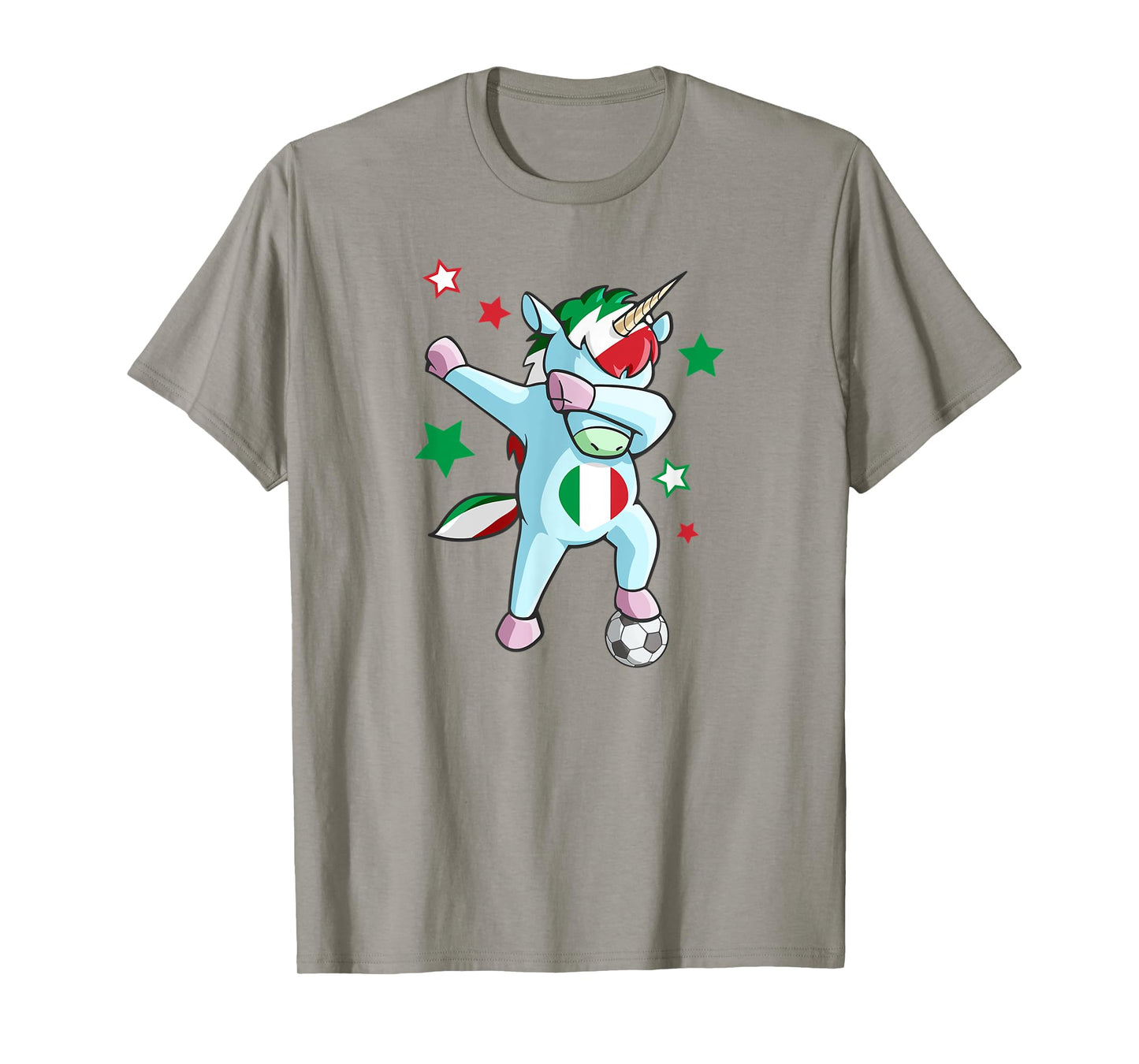 Dabbing Unicorn World Soccer Support Italy Shirt for Girls T-Shirt