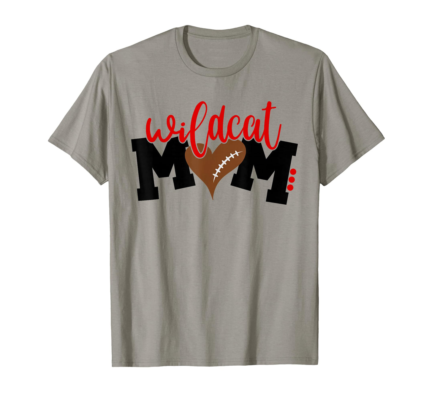 Wildcat Football Mom, Heart Football Men Women T-Shirt