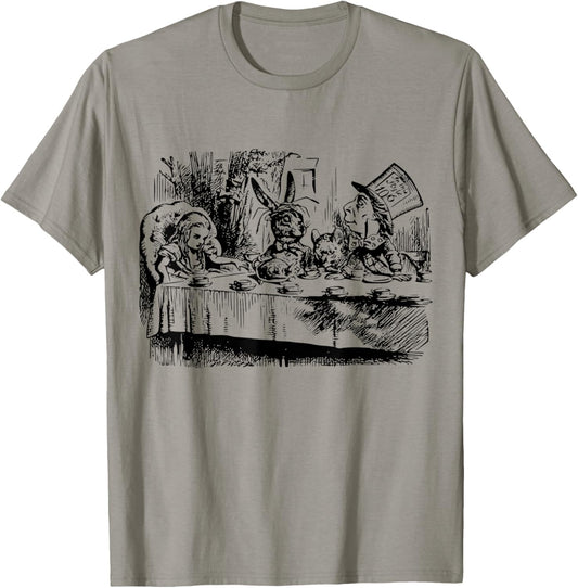 ALICE IN WONDERLAND TSHIRT WHITE RABBIT SHIRT MAD HATTER TEE T-Shirt