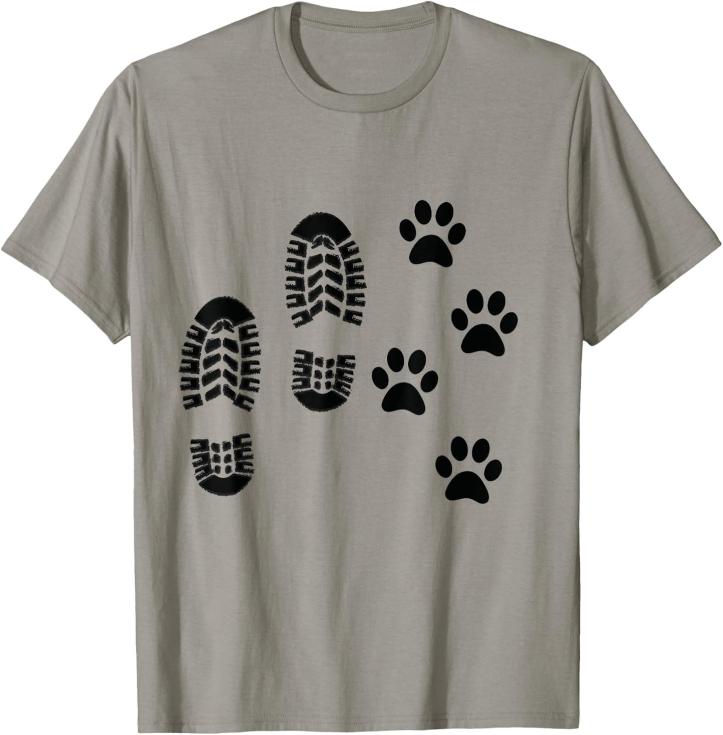 Dog and Man Hiking Dog Hiker People that Hike With Dogs Paw T-Shirt