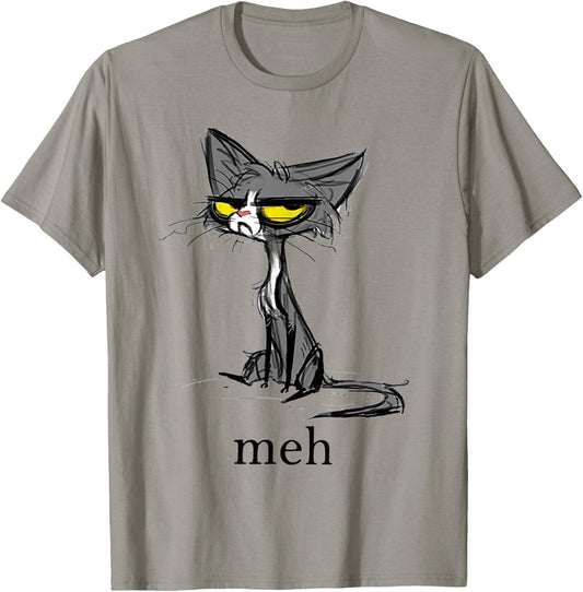 Funny Meh Cat Gift for Cat Lovers T-Shirt