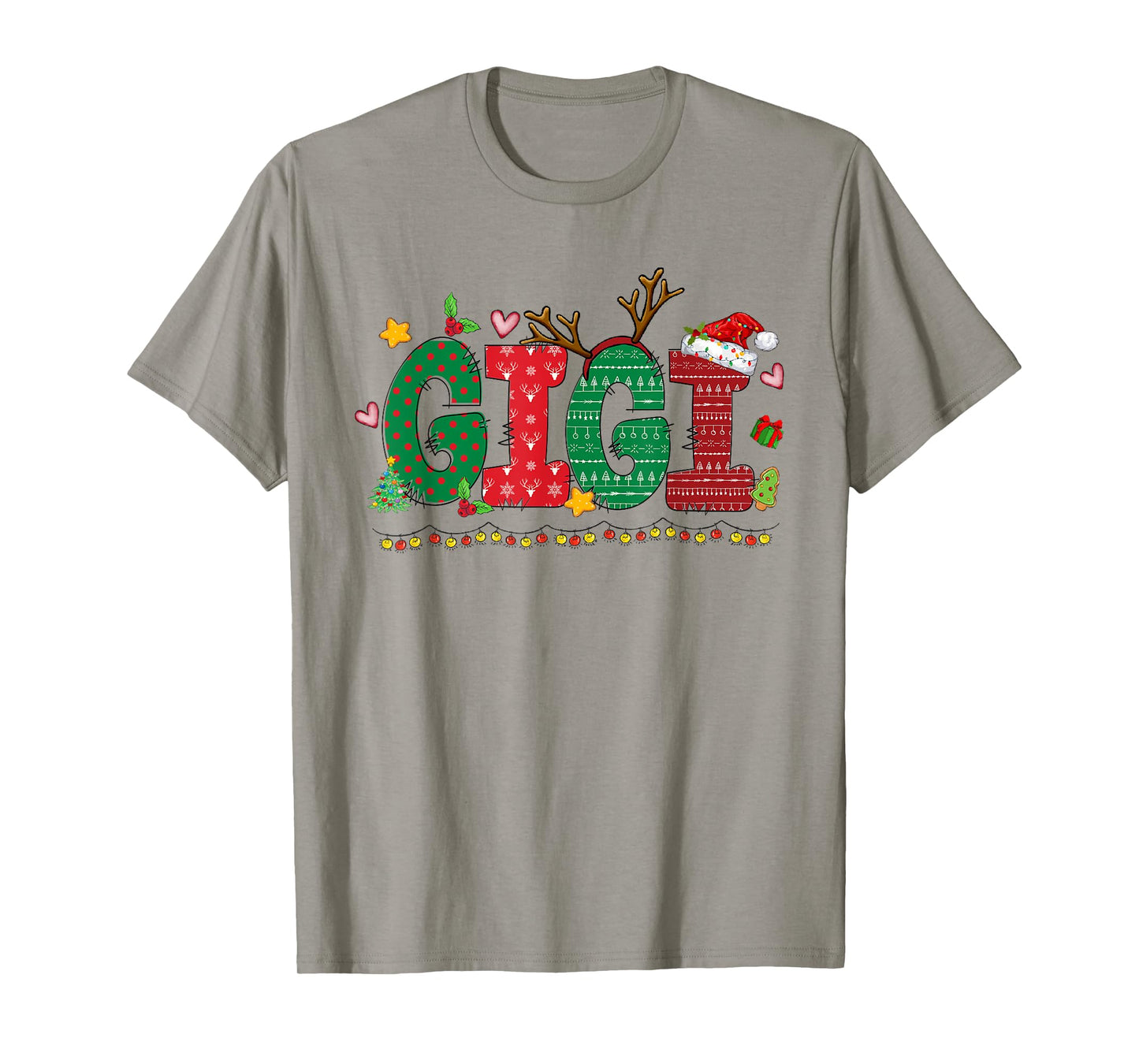 Gigi Claus Christmas Lights Pajama Family Matching T-Shirt