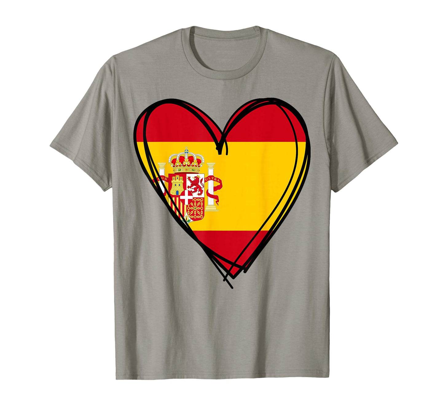Proud Spanish Boy Girl Aunt Dad Mom Spain Flag Heart Graphic T-Shirt