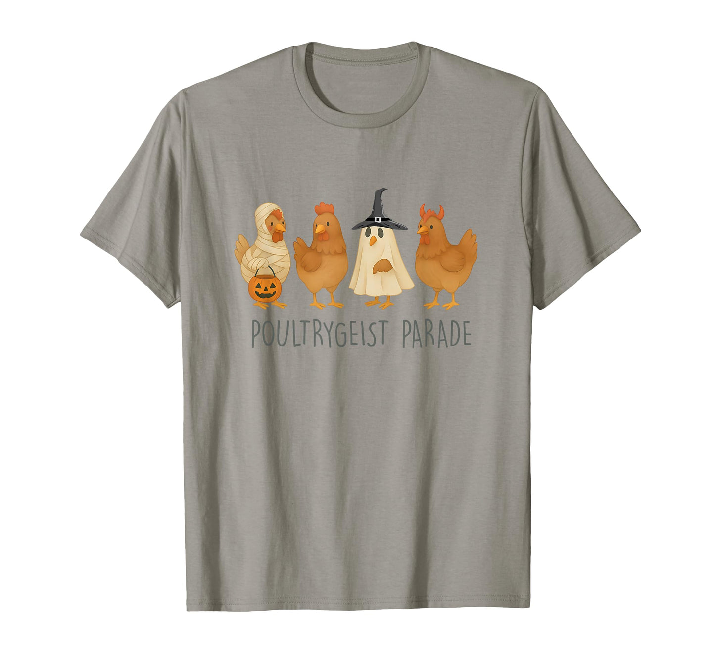 Funny Chicken Halloween, Spooky Chicken Poultrygeist Parade T-Shirt