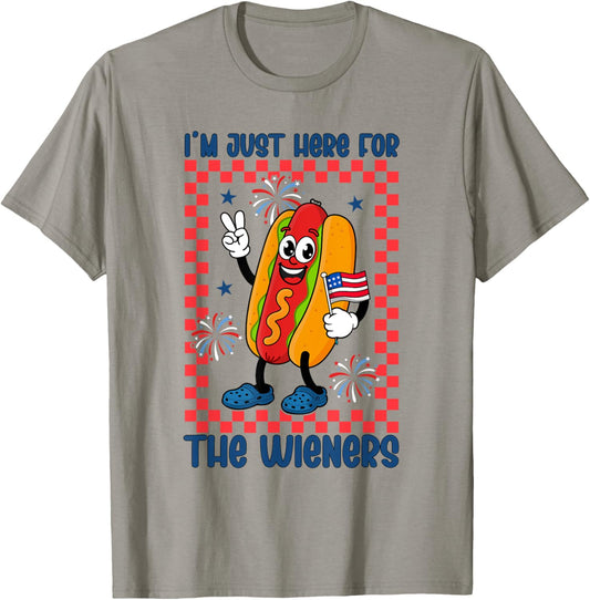 I'm Just Here For The Wieners Hotdog Patriotic 4th Of July T-Shirt