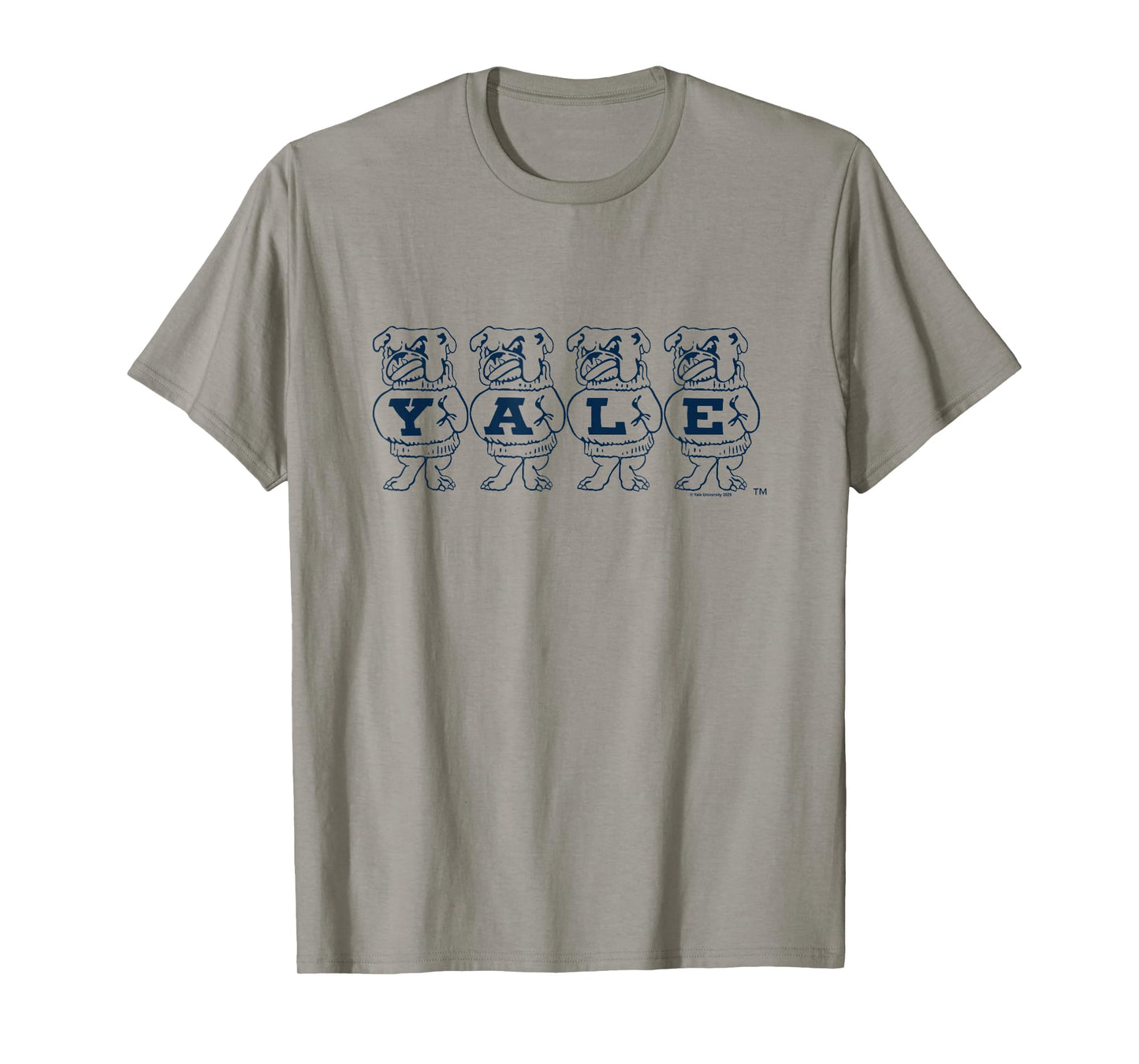 Yale University Cartoon Line Art Bulldogs Varsity Yale Logo T-Shirt