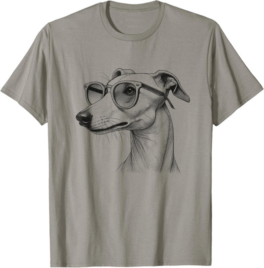 Whippet Dog Sunglasses Design For Kids And Men T-Shirt
