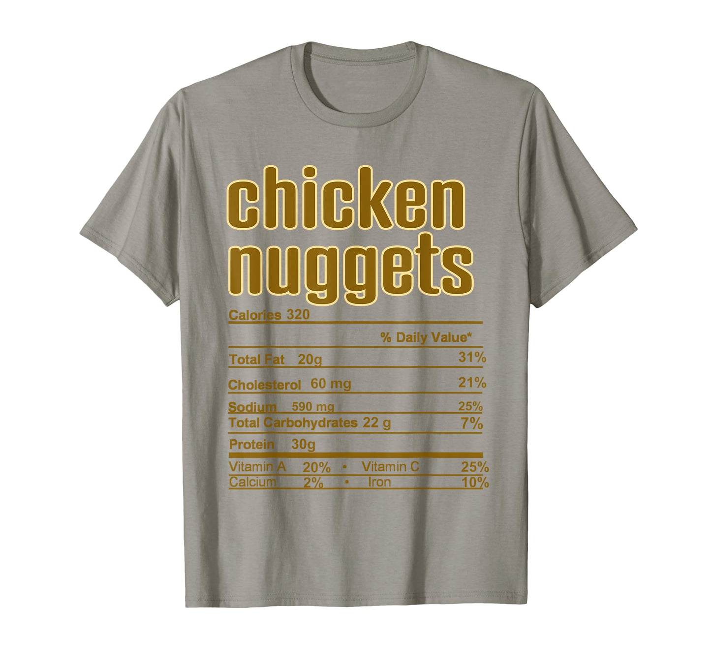 Thanksgiving Christmas Chicken Nuggets Nutrition Fact T-Shirt