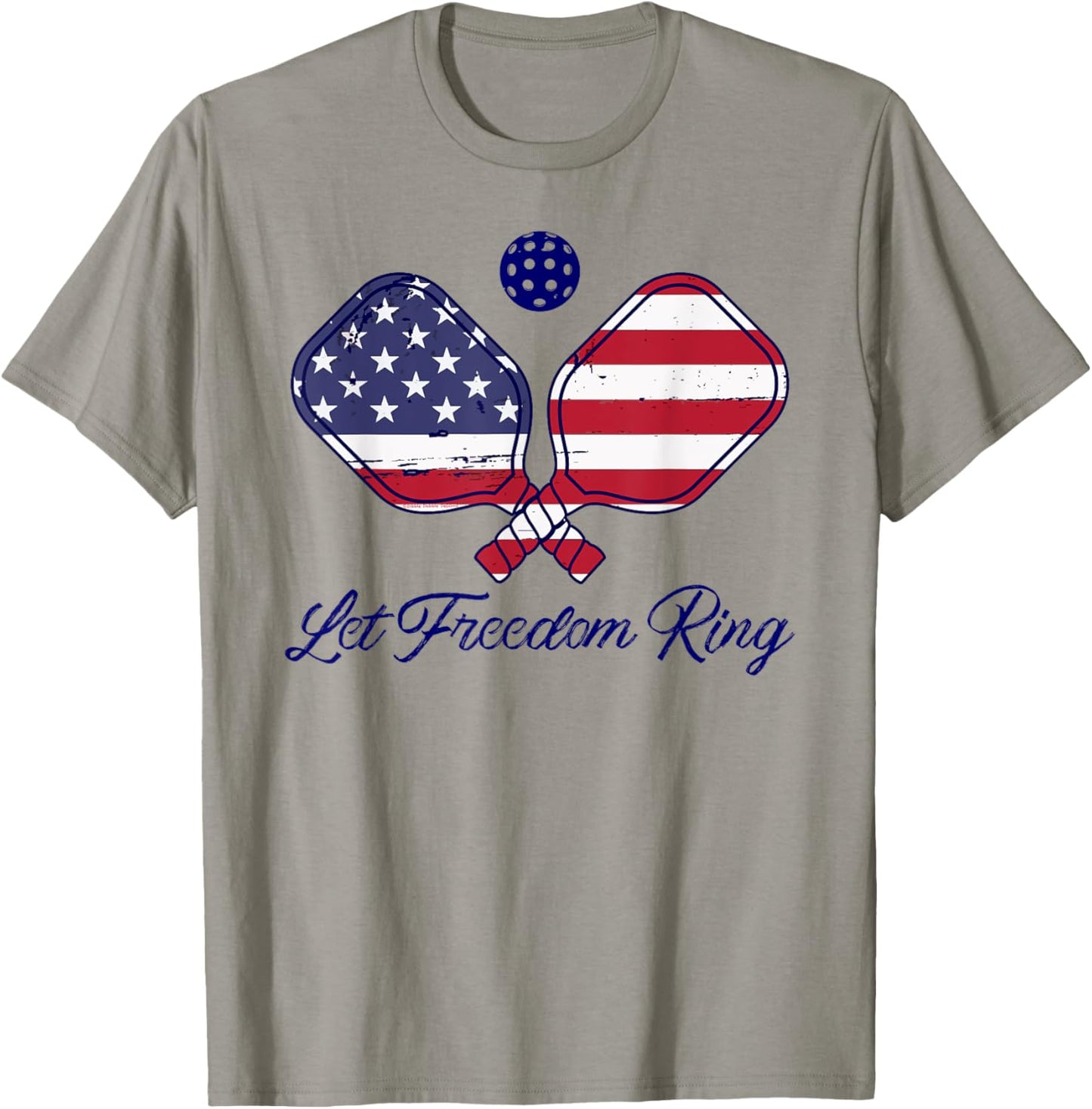 Patriotic Pickleball Let Freedom Ring 4th of July Pickleball T-Shirt