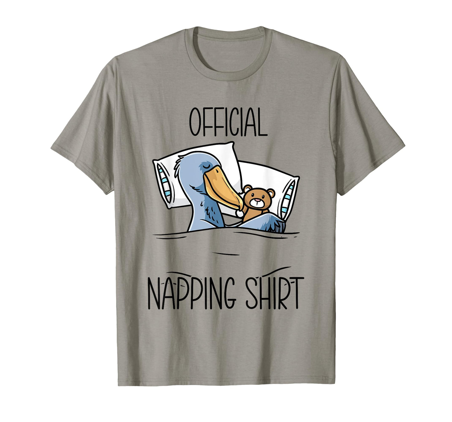 Sleeping Shoebill Bird Hoe-billed Stork With Stuffed Animal T-Shirt