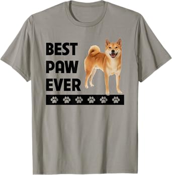 Shiba Inu Dog Dad Fathers Day Best Paw Ever Pet Parent Owner T-Shirt