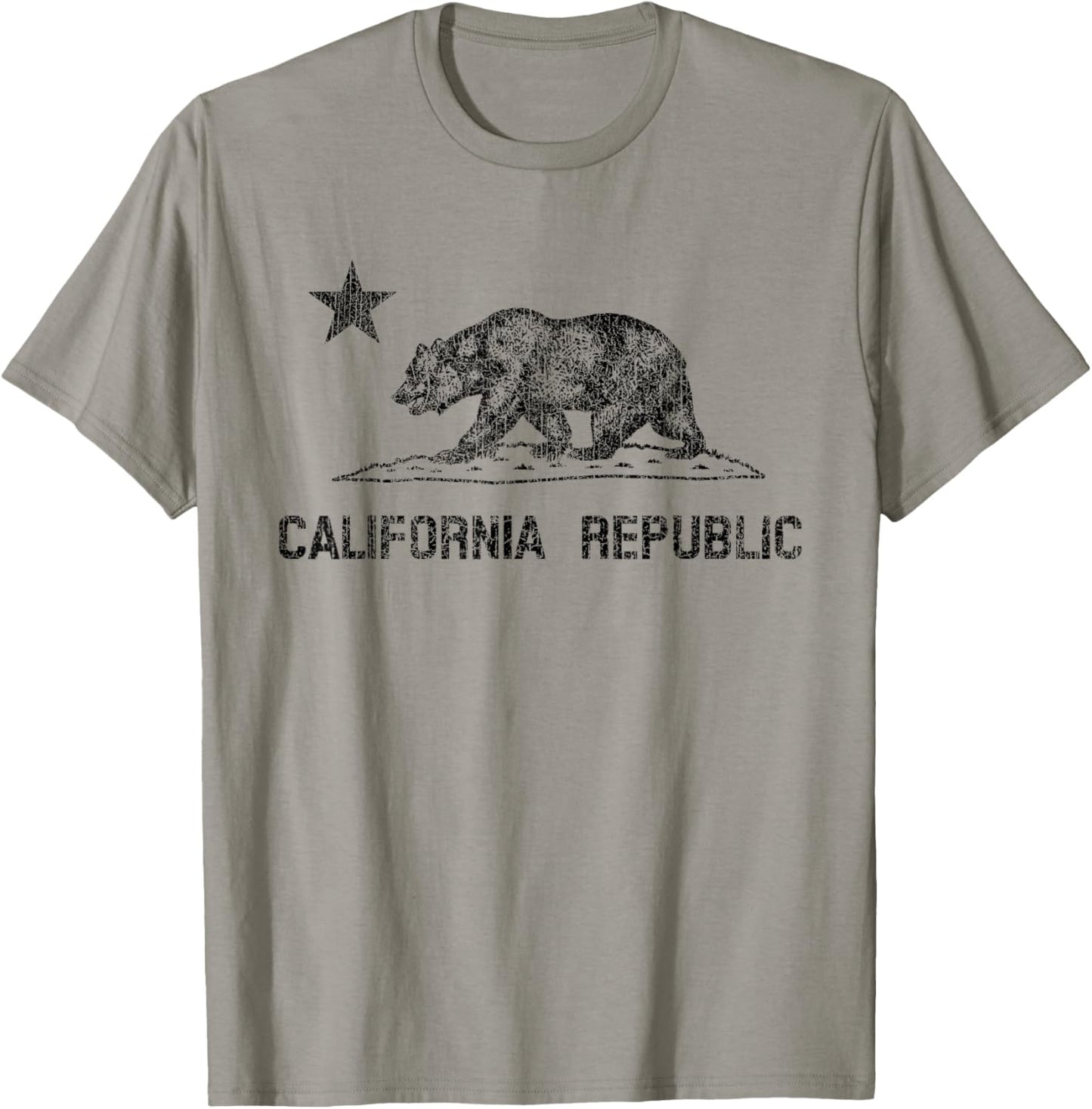 California Republic Flag Distressed Bear T-Shirt