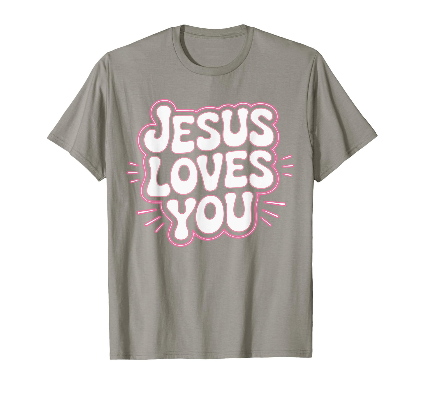 Toddler Jesus Loves You Pink White Christian Girl God Sister T-Shirt