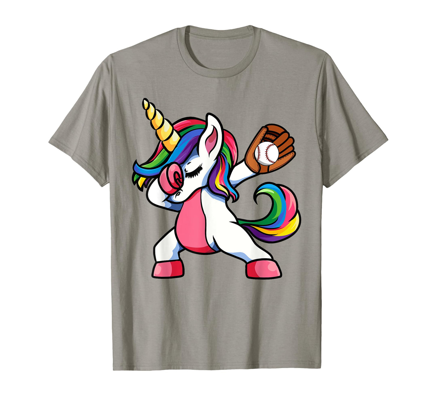 Girls Funny Dabbing Baseball Unicorn Apparel, Youth Dab T-Shirt