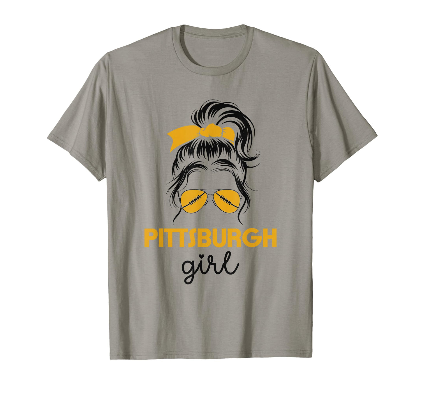 Pittsburgh Girl Messy Bun - Love Pittsburgh Pennsylvania T-Shirt
