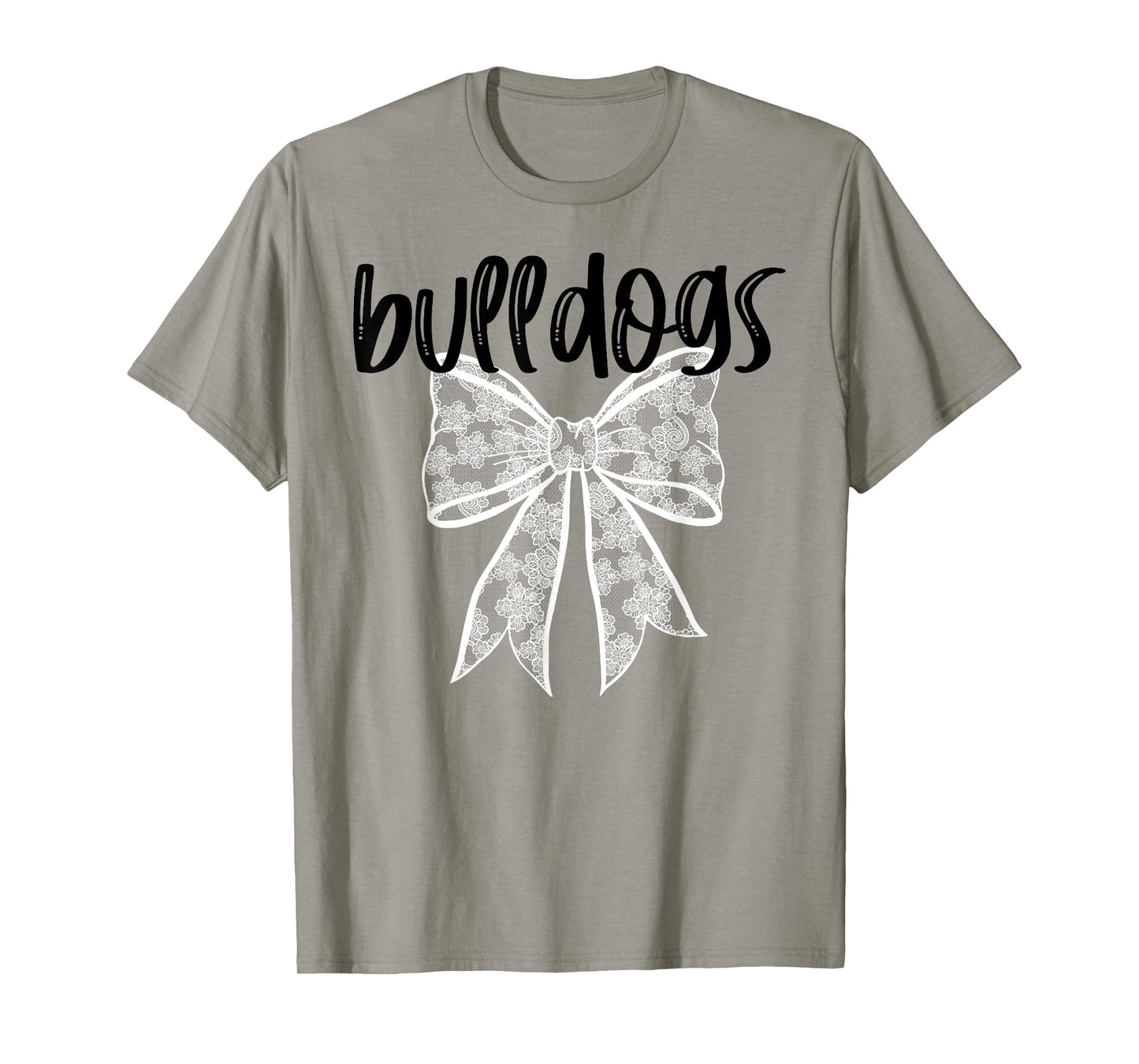 Bulldogs Coquette Aesthetic Girly Team Mascot Lace Bow T-Shirt