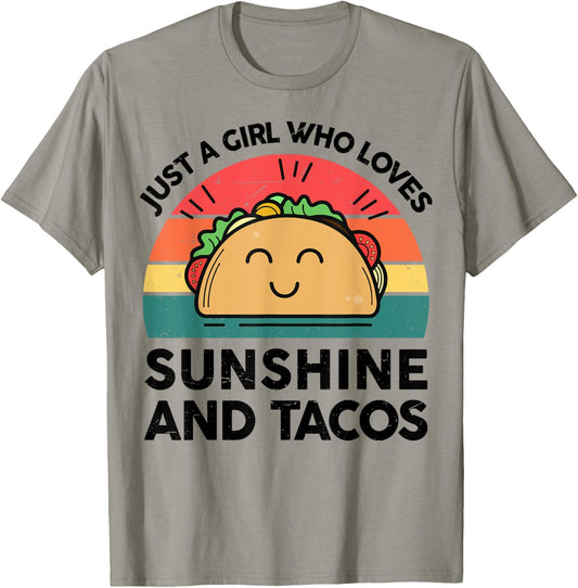 Girl Loves Sunshine Tacos Cinco De Mayo Funny Mexican Women T-Shirt