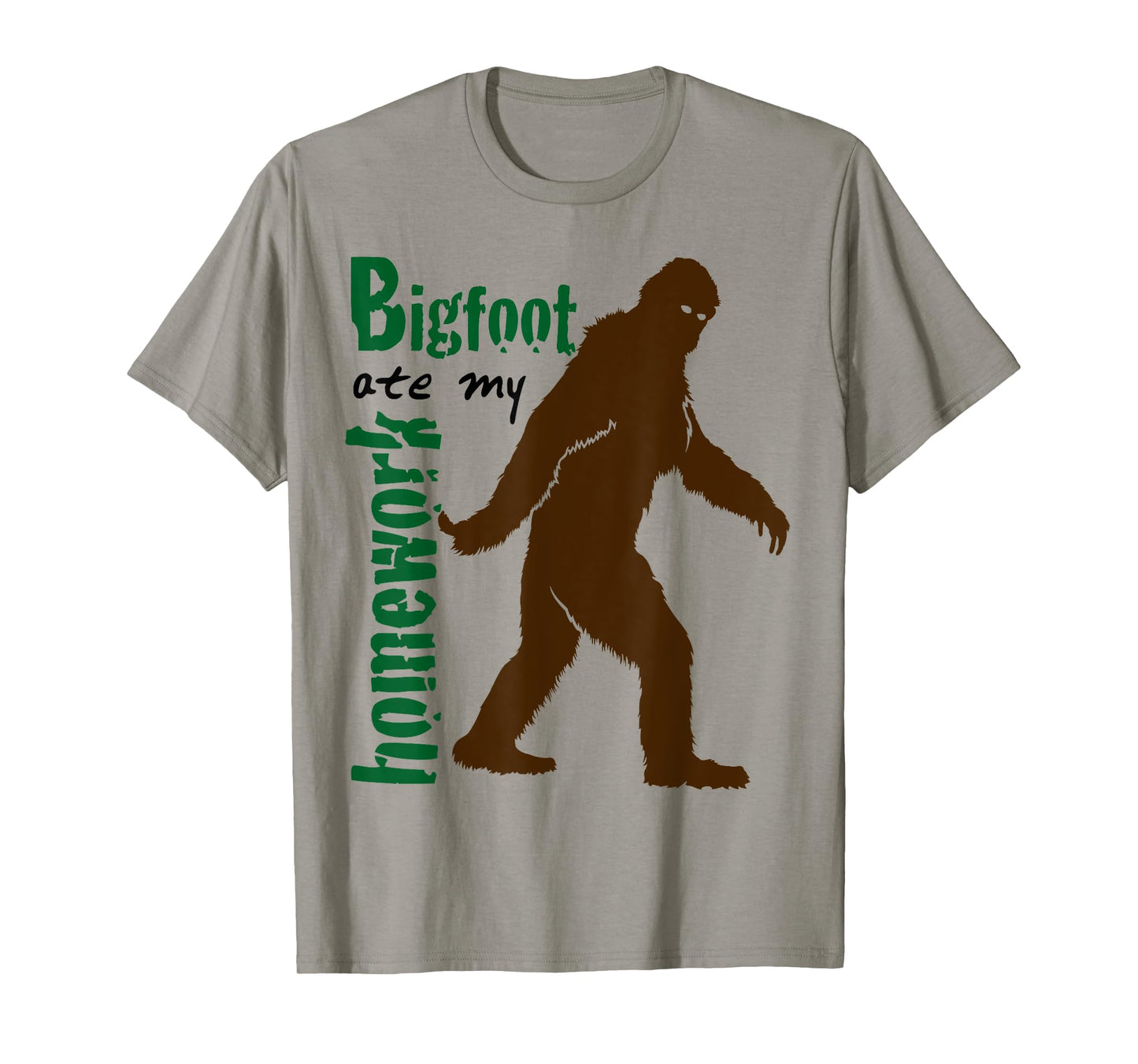 Bigfoot Ate My Homework Funny T-Shirt for Sasquatch Lovers