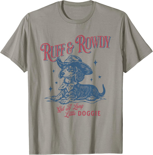 Ruff & Rowdy Get a Long Little Doggie Cowboy Dachshund T-Shirt