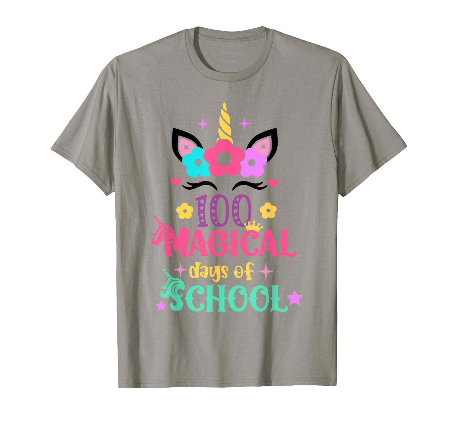 100th Day of School Unicorn 100 Magical Days Women Girls T-Shirt