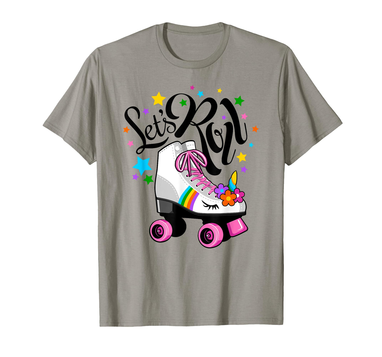 Let's Roll Unicorn. Roller Skate fun party girl's T-Shirt