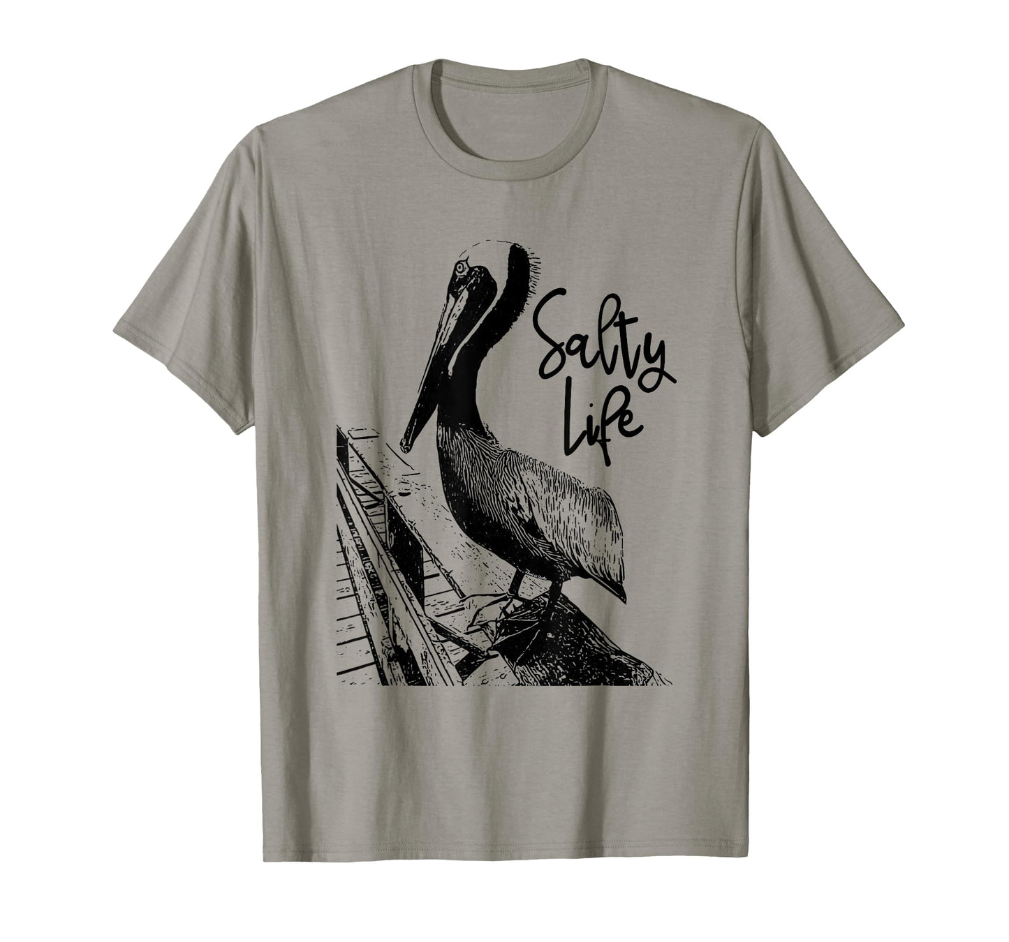 Salty Life Pelican Art T-Shirt T-Shirt