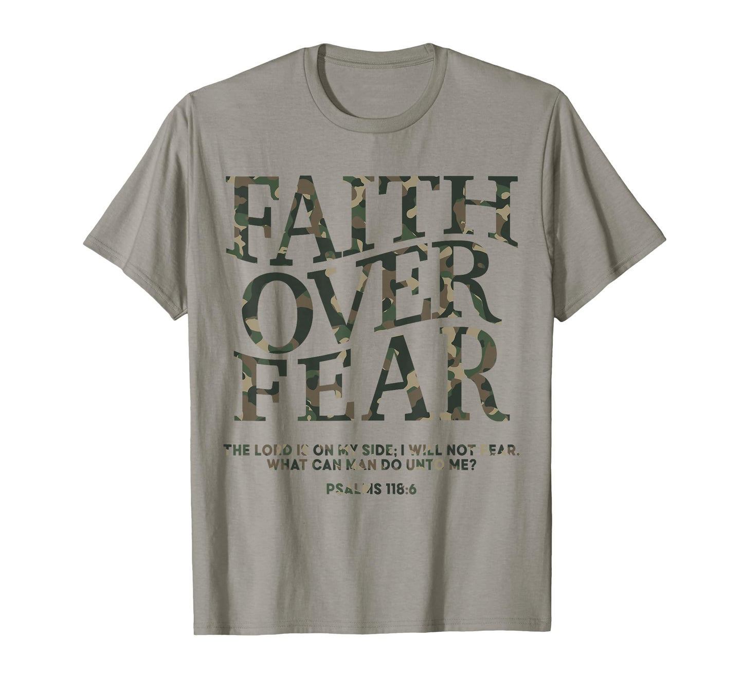 Christian Faith Over Fear Camo Jesus Youth God Son Brother T-Shirt