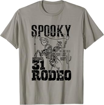 Spooky Hollow Rodeo Western Skeleton Cowboy Halloween T-Shirt