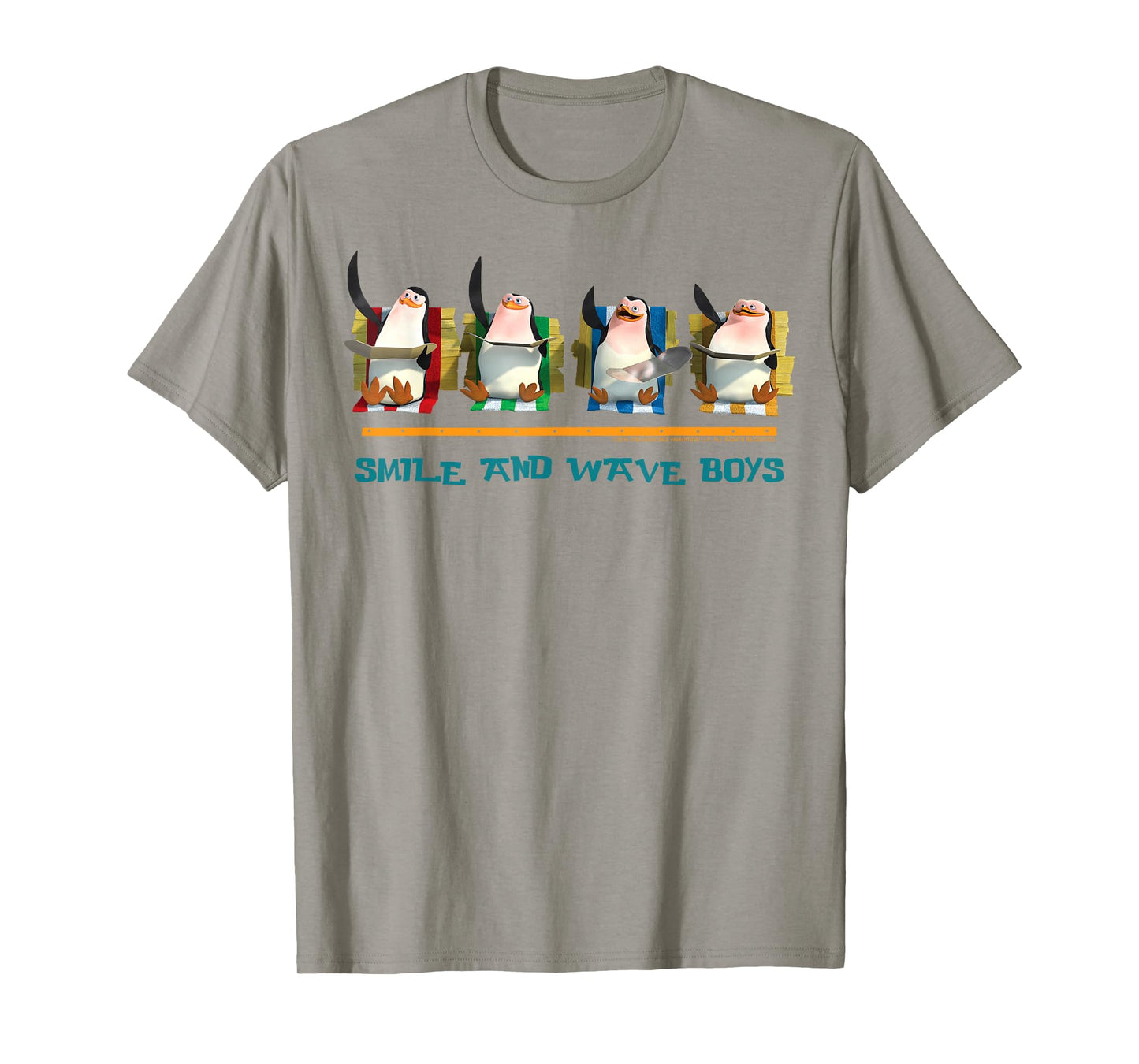 Madagascar Penguins Smile And Wave Text Poster T-Shirt