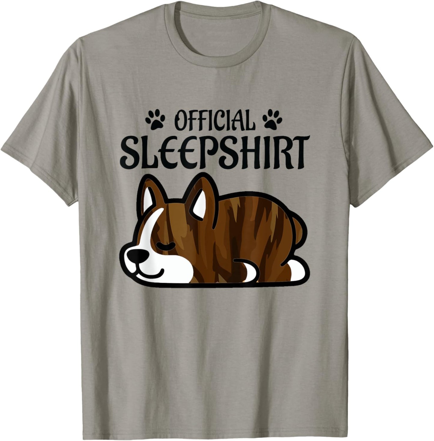 Official Sleepshirt Brindle And White Corgi Funny Dog Owner T-Shirt