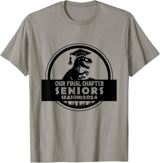 Dinosaur Graduation Our Final Chapter Seniors Season 2024 T-Shirt