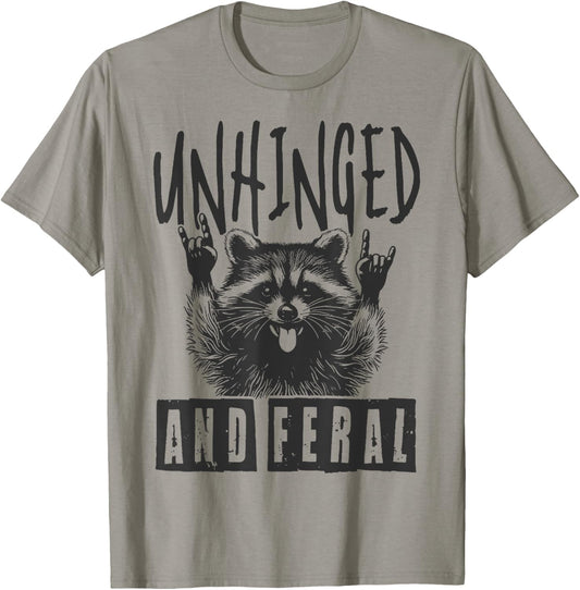 Raccoon Unhinged And Feral Retro T-Shirt