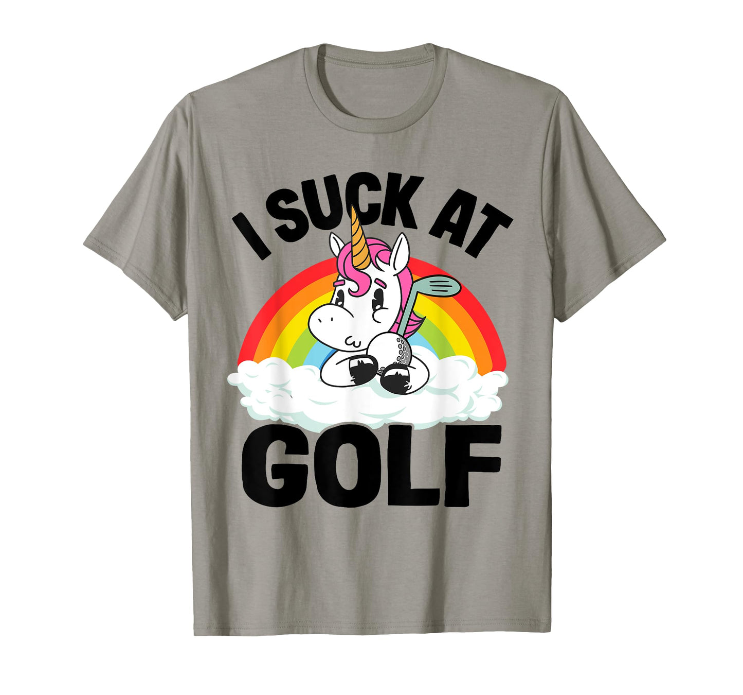 I Suck At Golf Funny Golf Loser Unicorn Sarcastic Golfing T-Shirt
