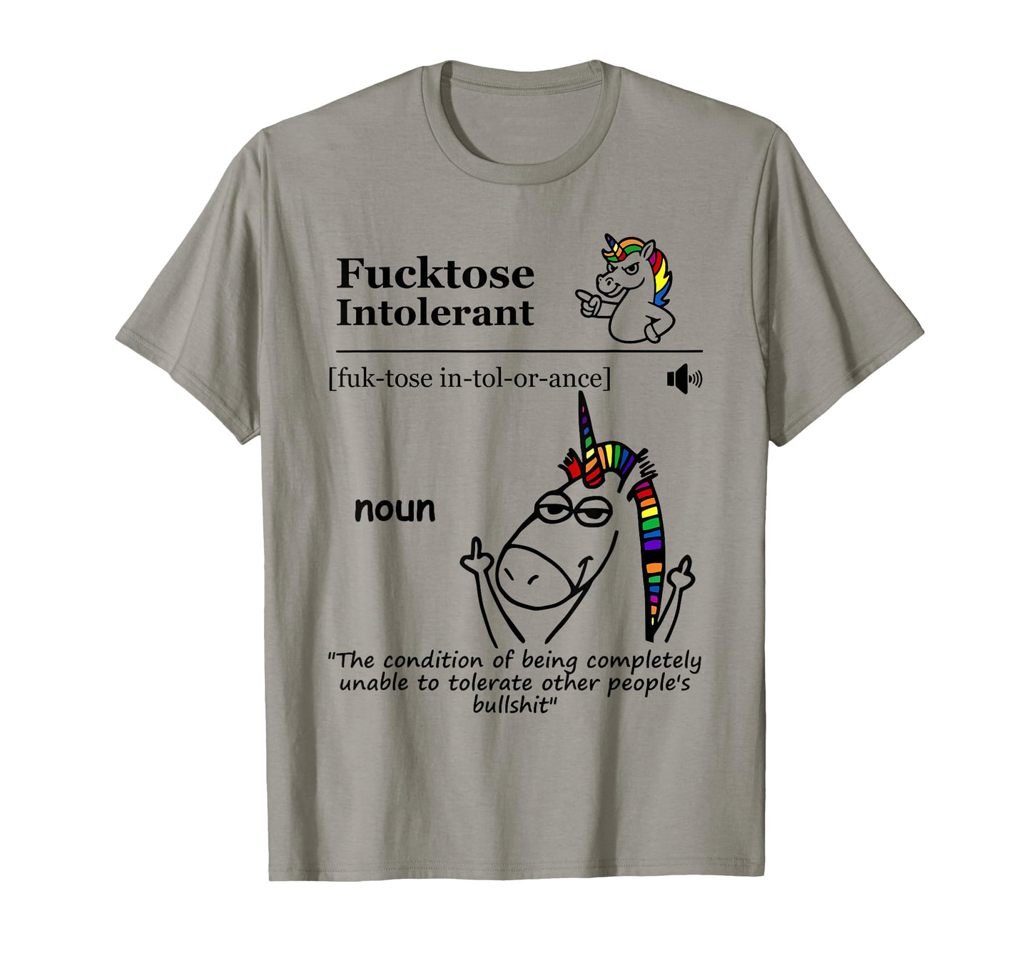 Fucktose Intolerant (noun) Fucktose Intolerant Definition T-Shirt