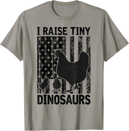 Funny Chickens Tiny Dinosaurs Vintage Chicken Owners Farmer T-Shirt