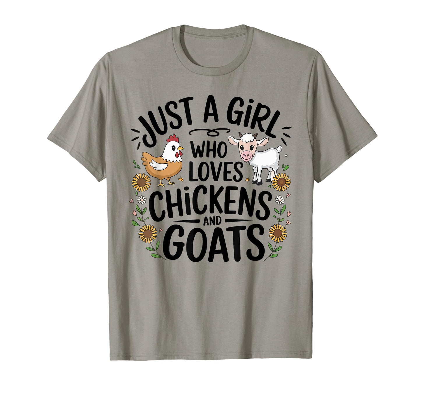 Just A Girl Who Loves Chicken And Goats Farming Farmer Women T-Shirt