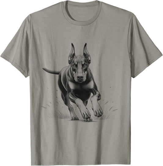 Doberman Pinscher Dog Dobie Running Design Idea For Him Her T-Shirt