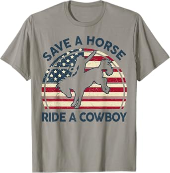 Rodeo Save Horse Ride Cowboy Men Women Funny Western Riding T-Shirt