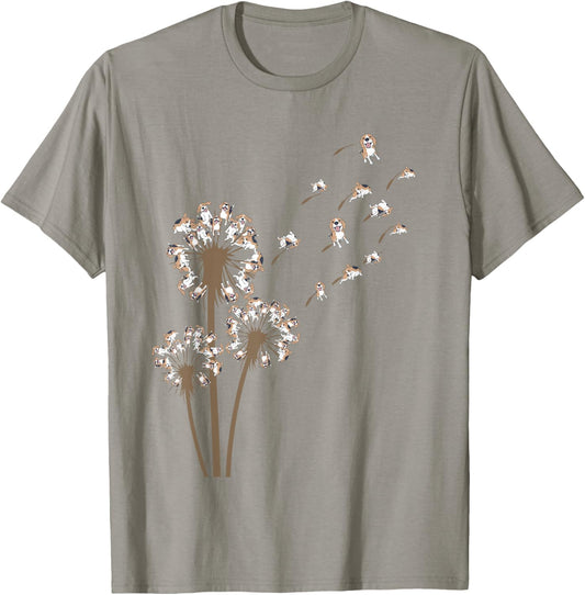 Beagle Flower Fly Dandelion Funny Dog Lover Dog Dad T-Shirt