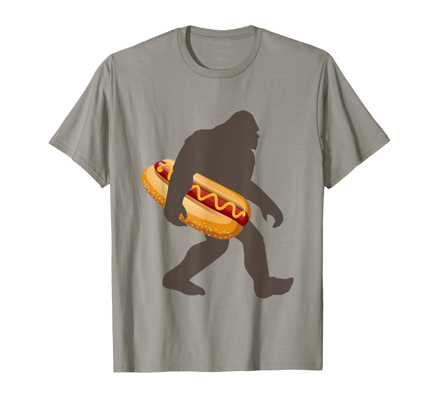 Bigfoot Carrying Hot Dog, Funny Sasquatch Gift T-Shirt