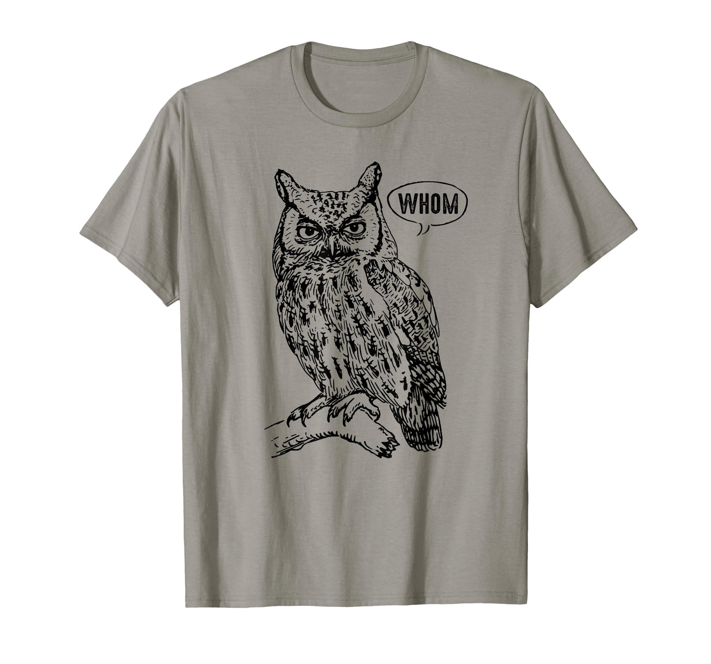 Funny English Teacher Grammar Gift Who Whom Owl Cute Bird T-Shirt for Men Women Kids