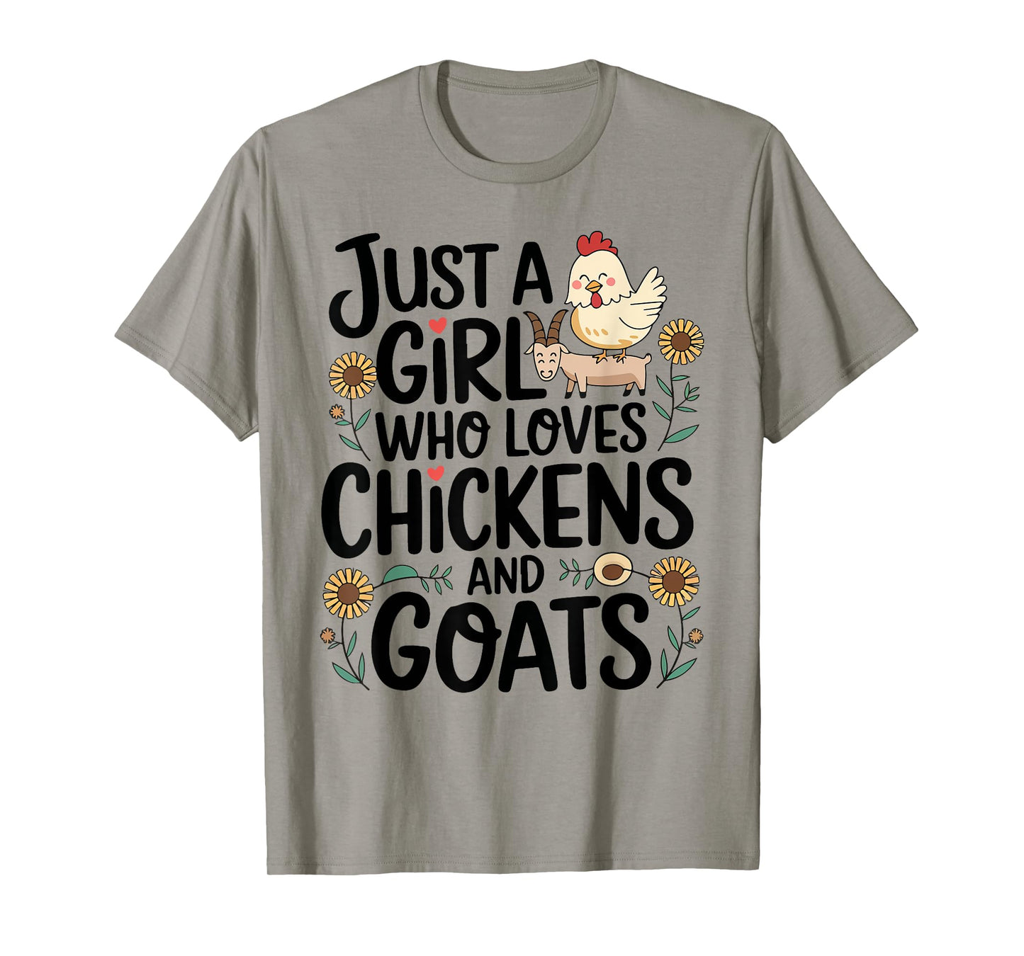 Just A Girl Who Loves Chicken And Goats Farming Farmer Women T-Shirt
