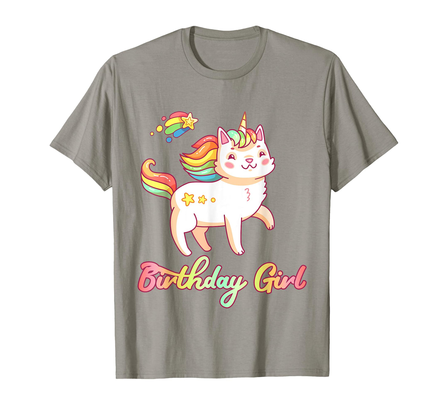 Birthday Girl Unicorn Caticorn Girls Shirt Birthday Party T-Shirt