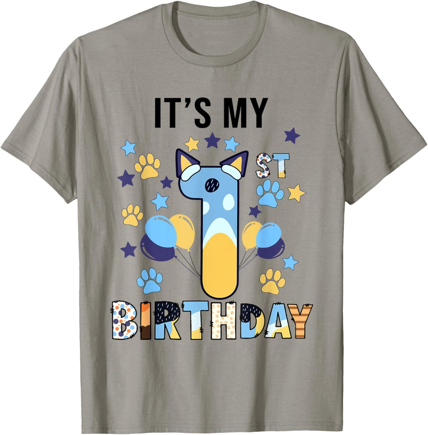 1st Birthday Boy Girl Dog Theme Party One 1 Year Old Bday T-Shirt