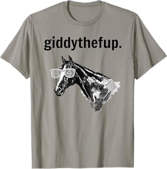 Funny Retro Horse Racing Gift: GIDDY THE F UP T-Shirt