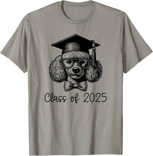 Poodle Dog Class of 2025 Graduation Cute Dog Trendy Graduate T-Shirt